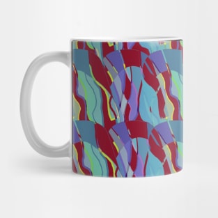 Contemporary Retro Abstract Burgundy Surface Pattern - Hall of Mirrors Mug